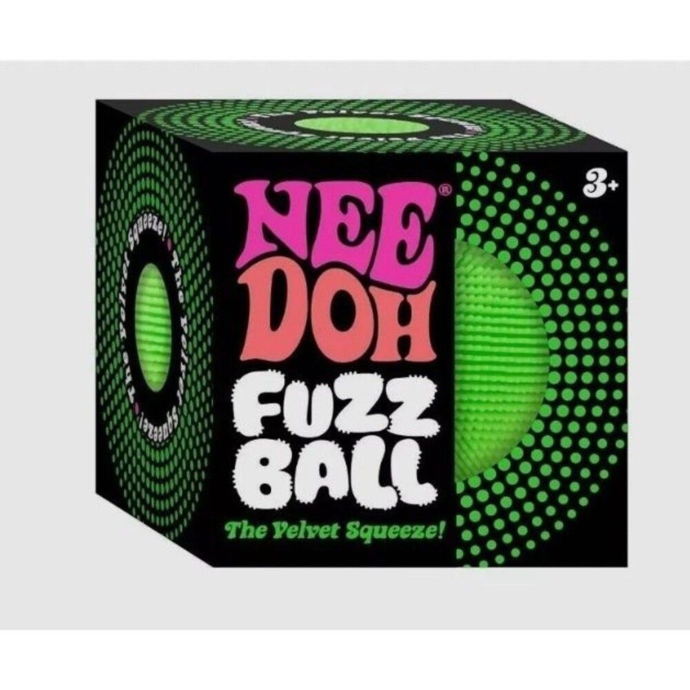 NeeDoh Fuzz  Velvet Squeeze Green Fuzzball Squeeze Stress Ball